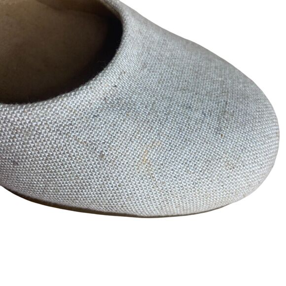 AEROSOLES Wedge Heels Size 9 Pumps Plum Tree Fabric Canvas Cork Heelrest Cream - Picture 10 of 10